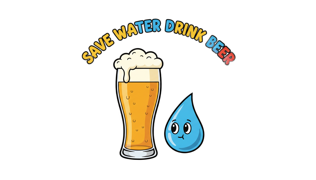 save water drink beer png PNG transparent background