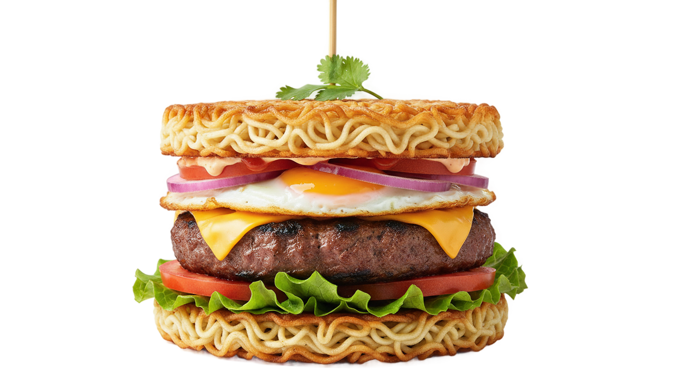 noodle burger png PNG transparent background