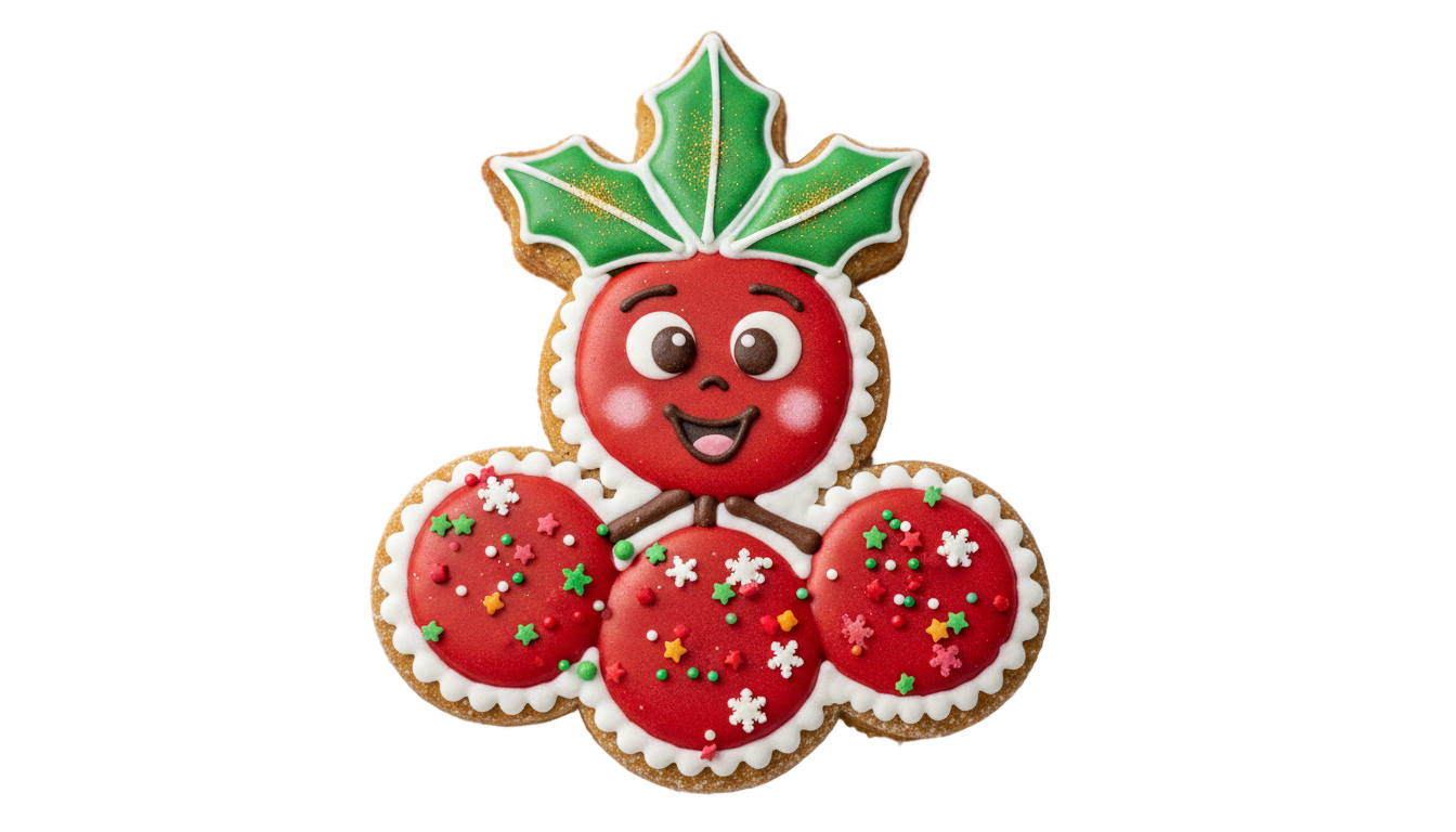 hollyberry cookie png PNG transparent background