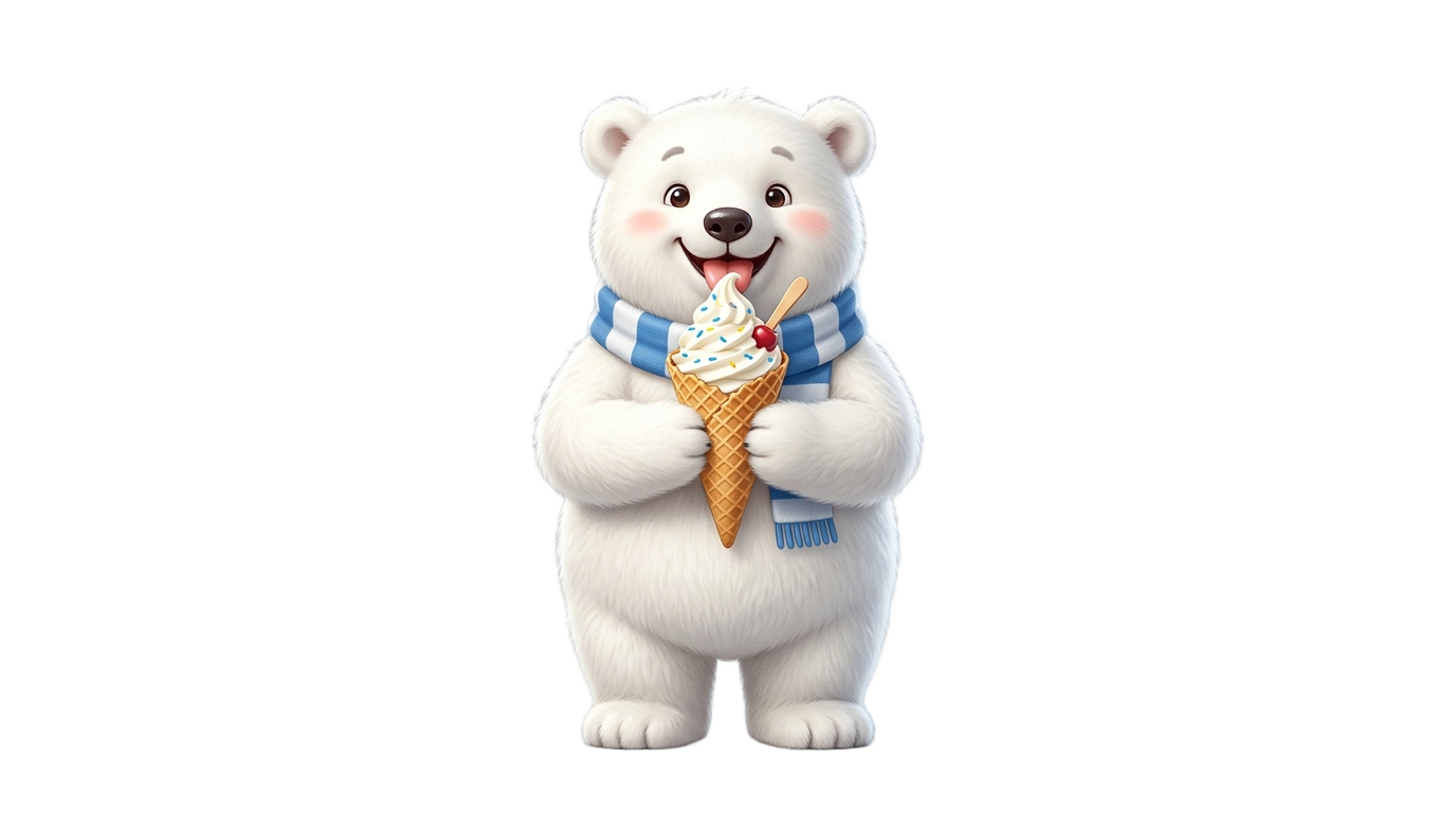 polar bear ice cream logo png PNG transparent background