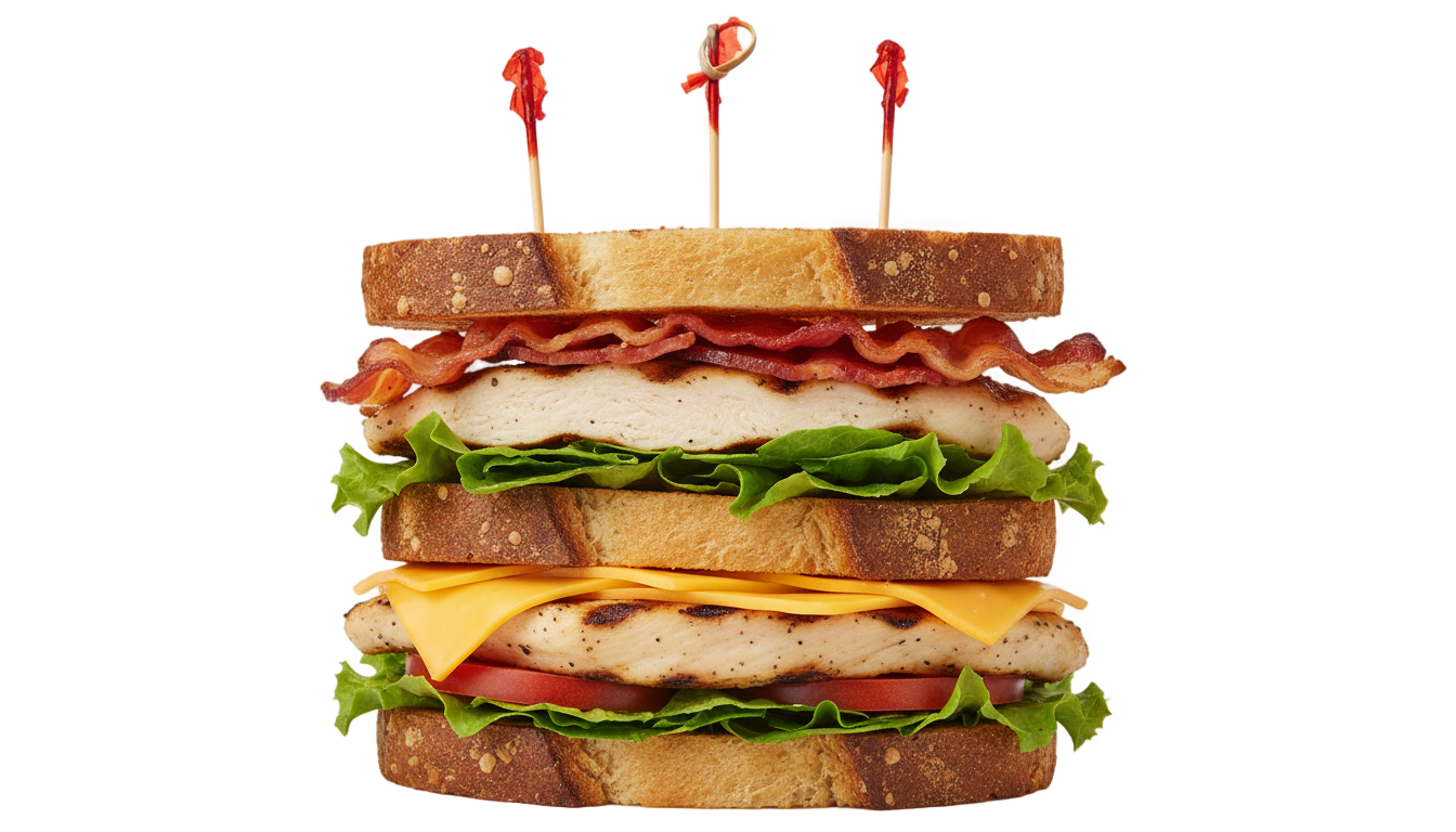 chicken club sandwich png PNG transparent background