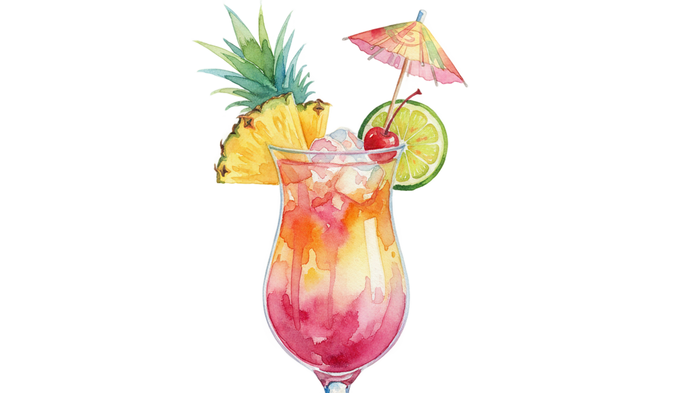 watercolor cocktail png PNG transparent background