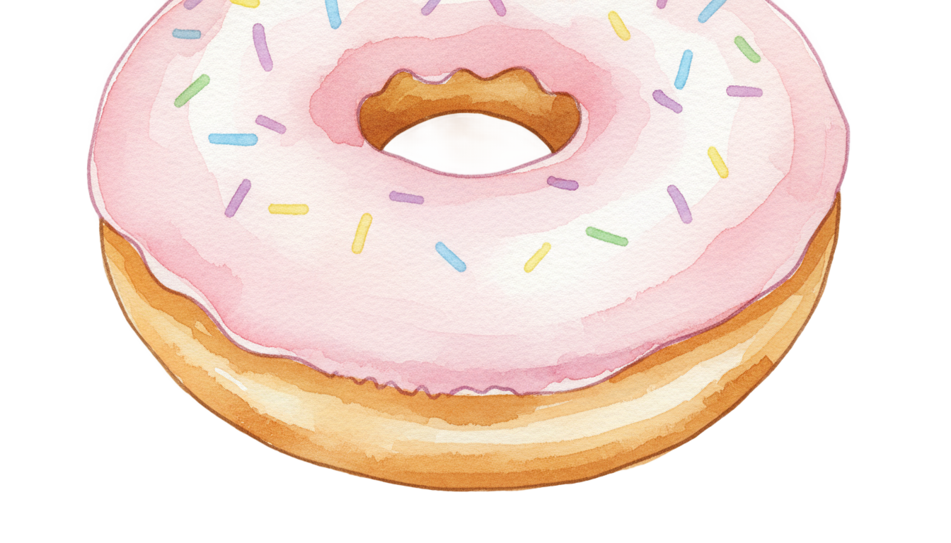 watercolor donut png PNG transparent background