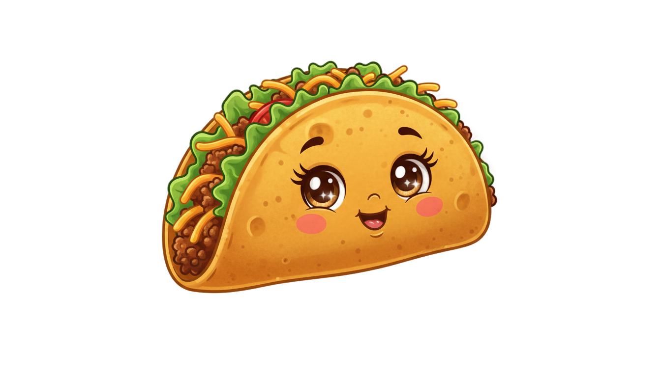 taco kawaii png PNG transparent background