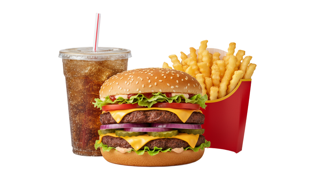 burger fries and drink png PNG transparent background