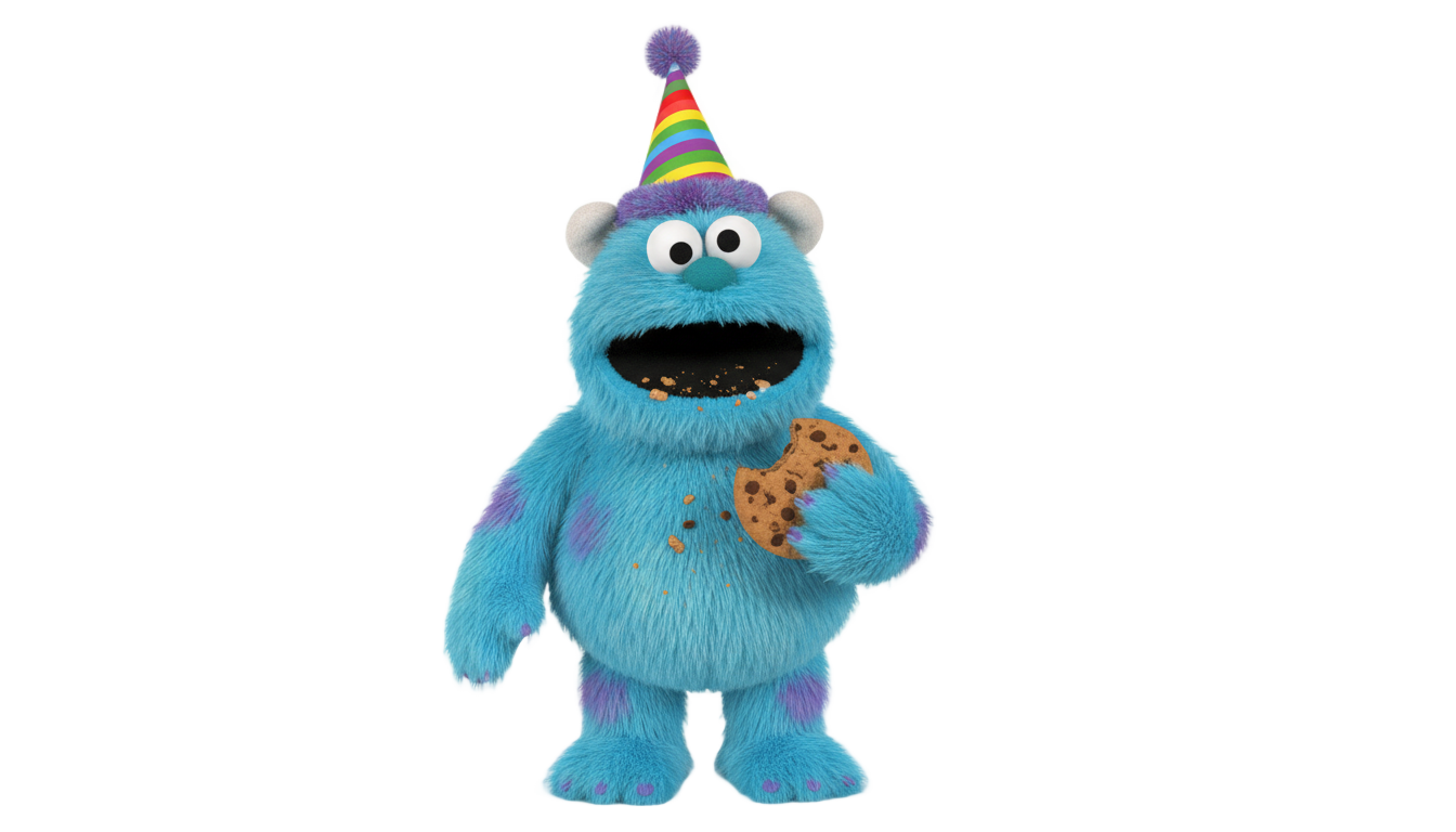 cookie monster birthday png PNG transparent background