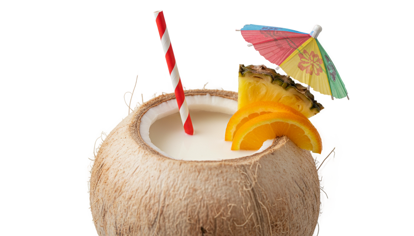 coconut cocktail png PNG transparent background