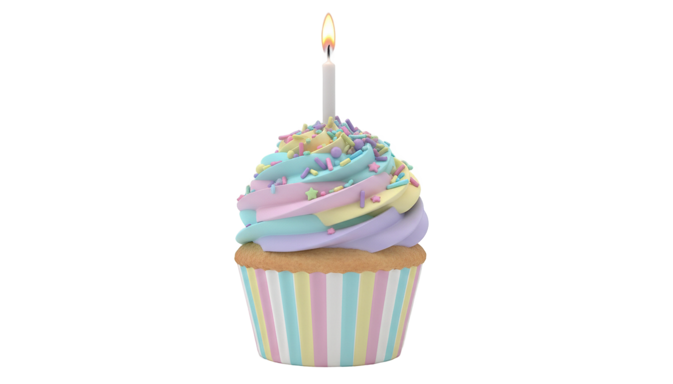 happy birthday cupcake png PNG transparent background