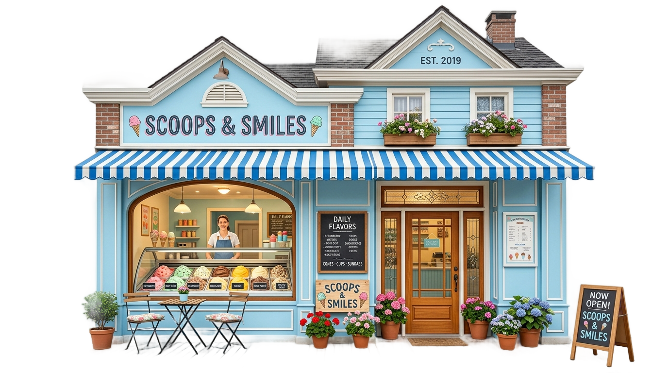ice cream store png PNG transparent background