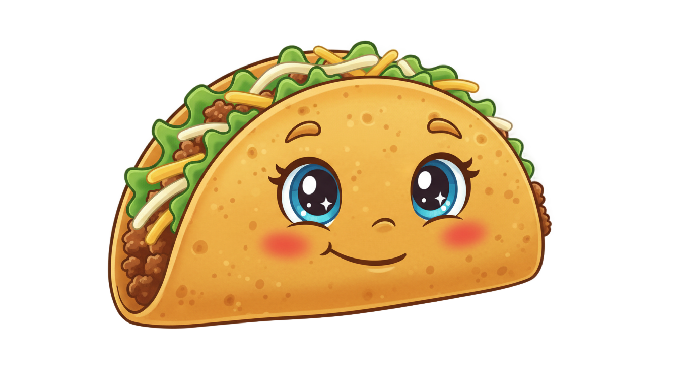 taco kawaii png PNG transparent background