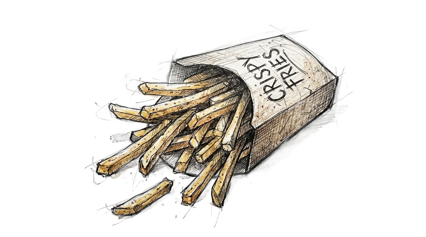 french fries sketch png PNG transparent background