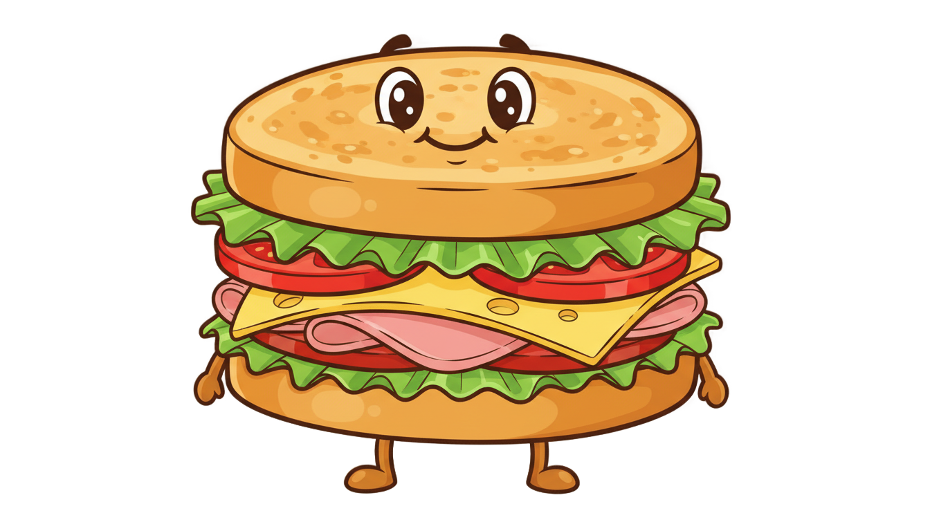 sandwich cartoon png PNG transparent background