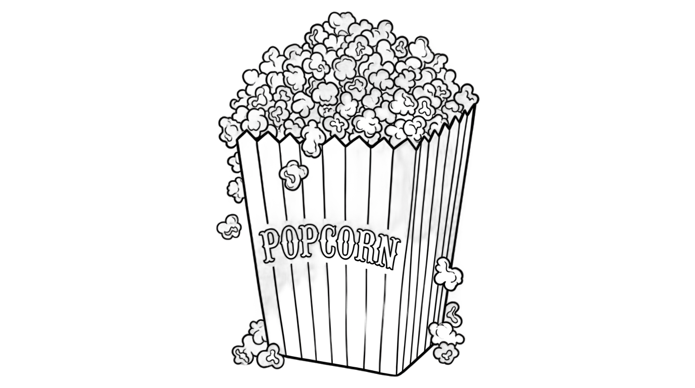 popcorn outline png PNG transparent background