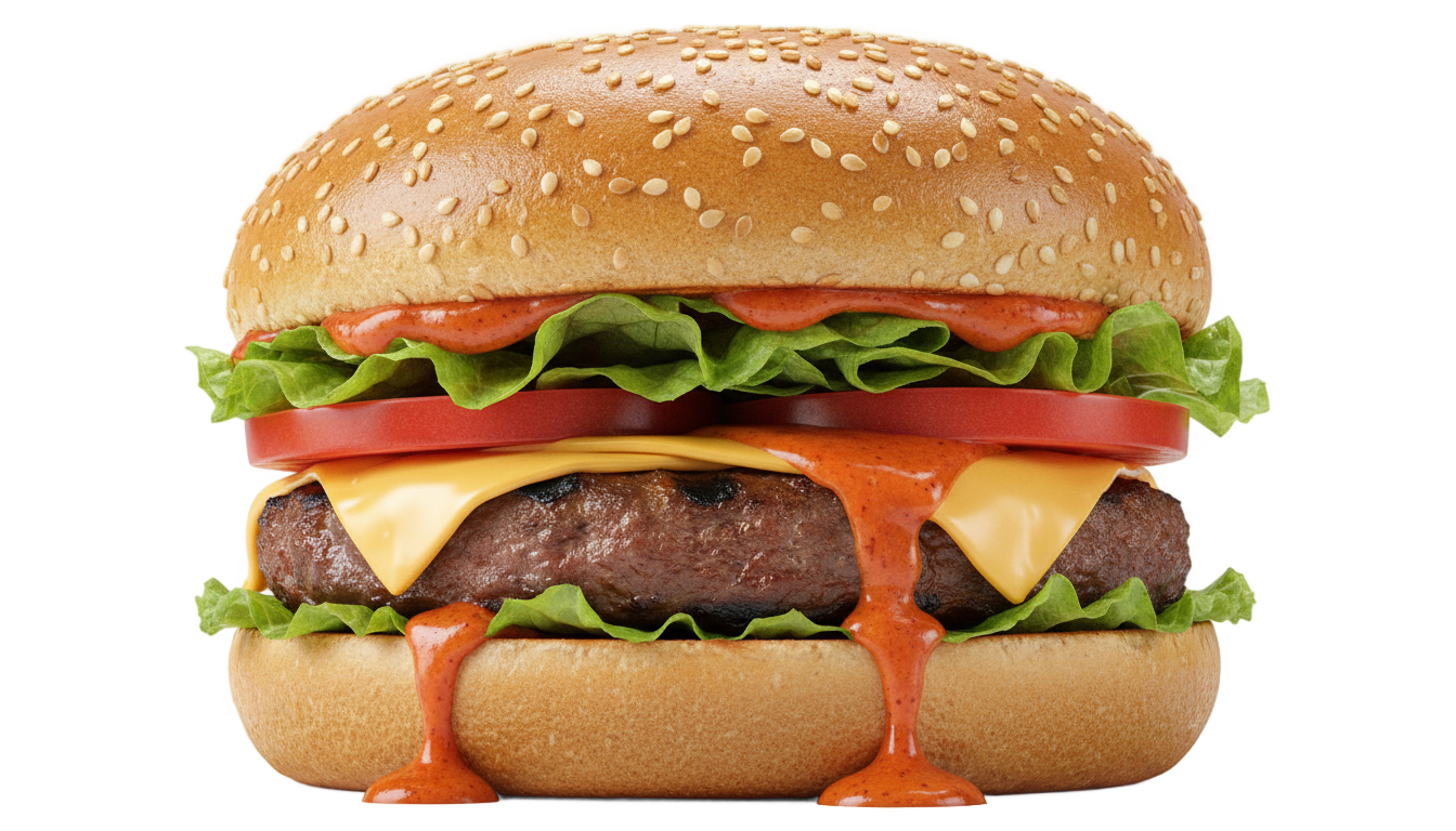 peri peri burger png PNG transparent background