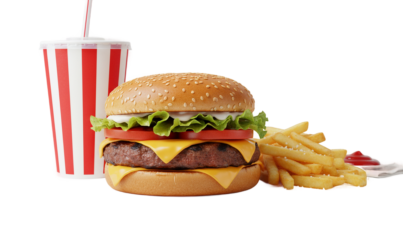 burger meal png PNG transparent background