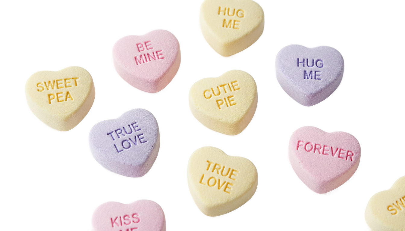 valentine's day candy hearts png PNG transparent background