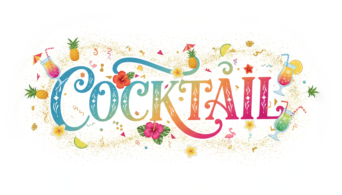 cocktail text png PNG transparent background