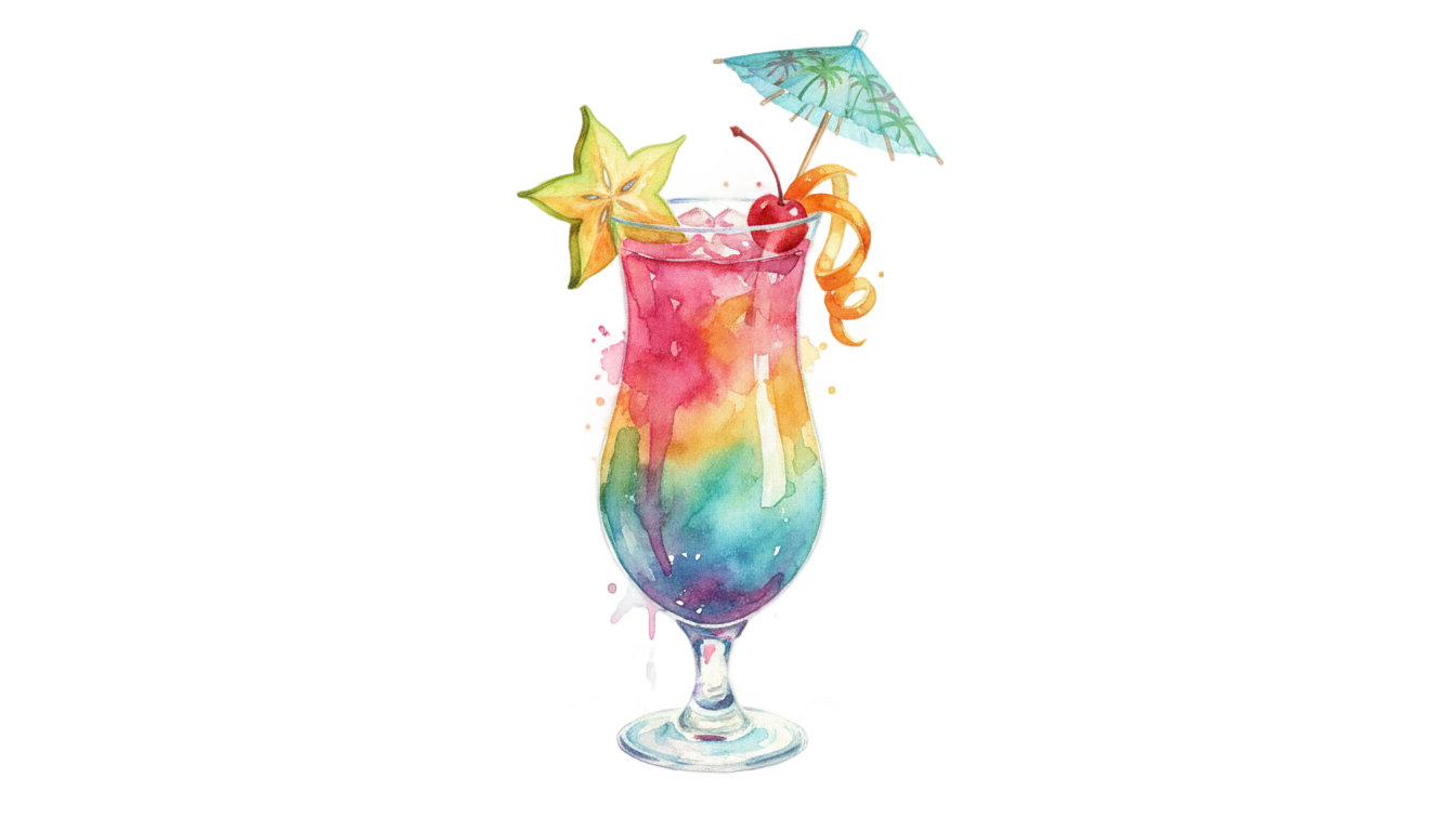 watercolor cocktail png PNG transparent background