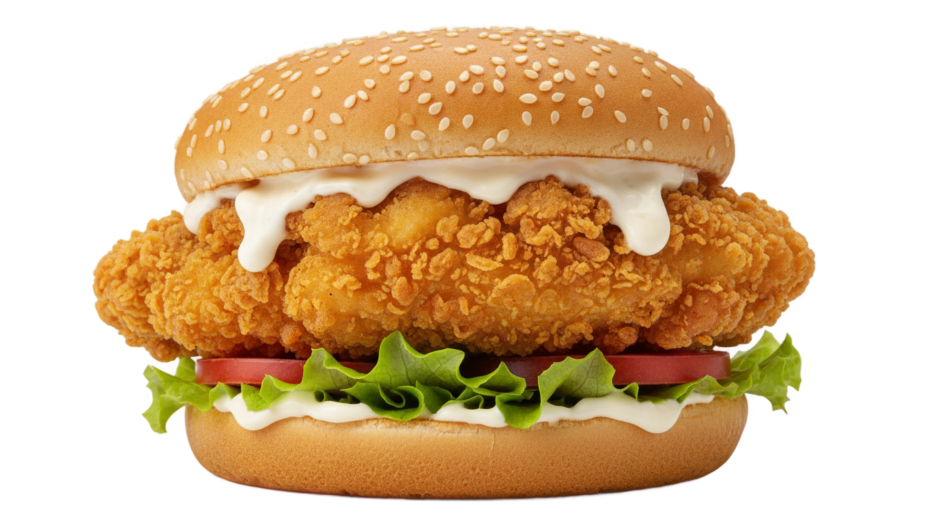 chicken zinger burger png PNG transparent background