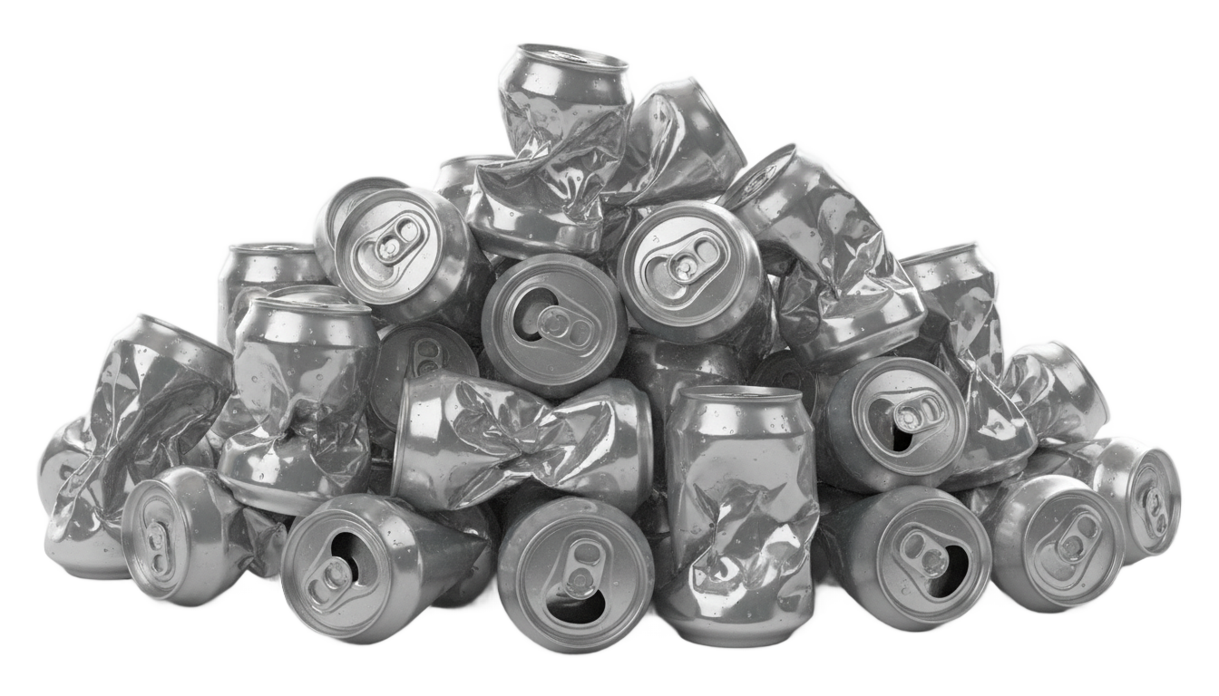 pile of beer cans png PNG transparent background