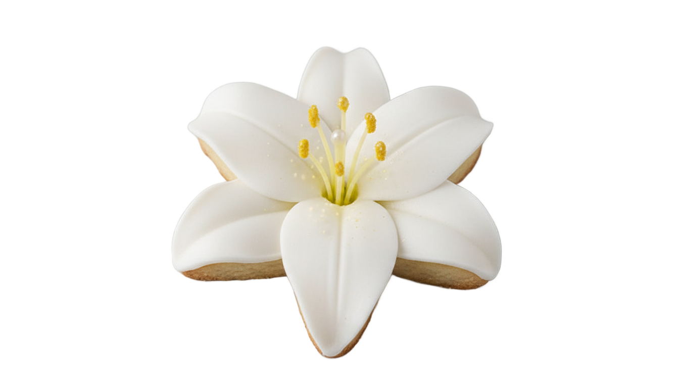 white lily cookie png PNG transparent background