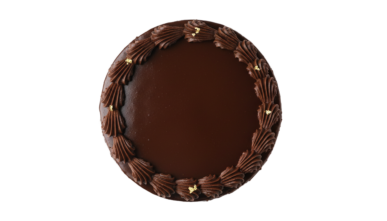 chocolate cake top view png PNG transparent background