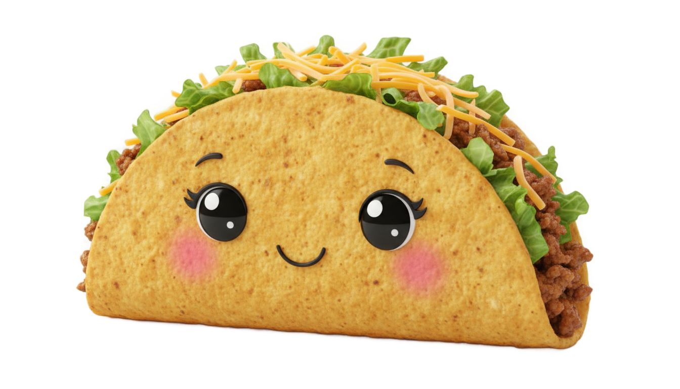 taco kawaii png PNG transparent background