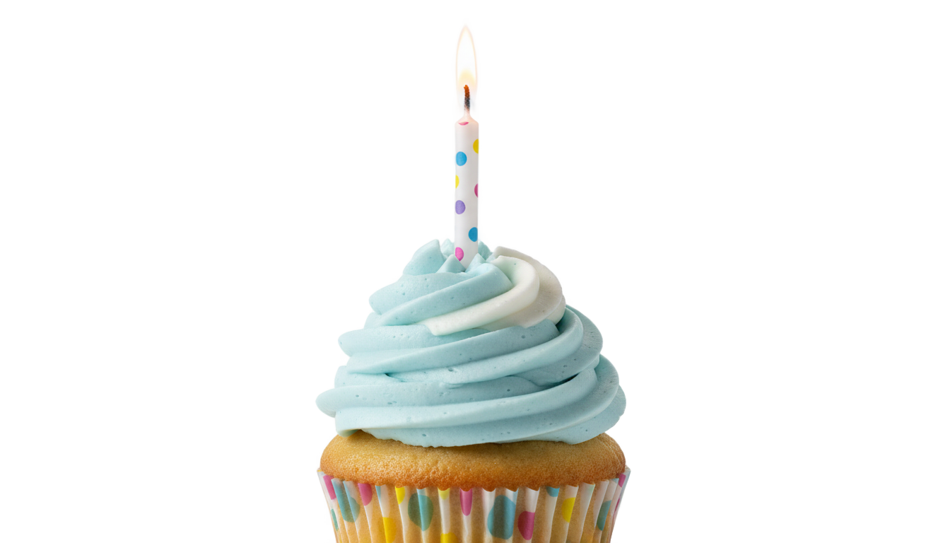 cupcake with candle png PNG transparent background