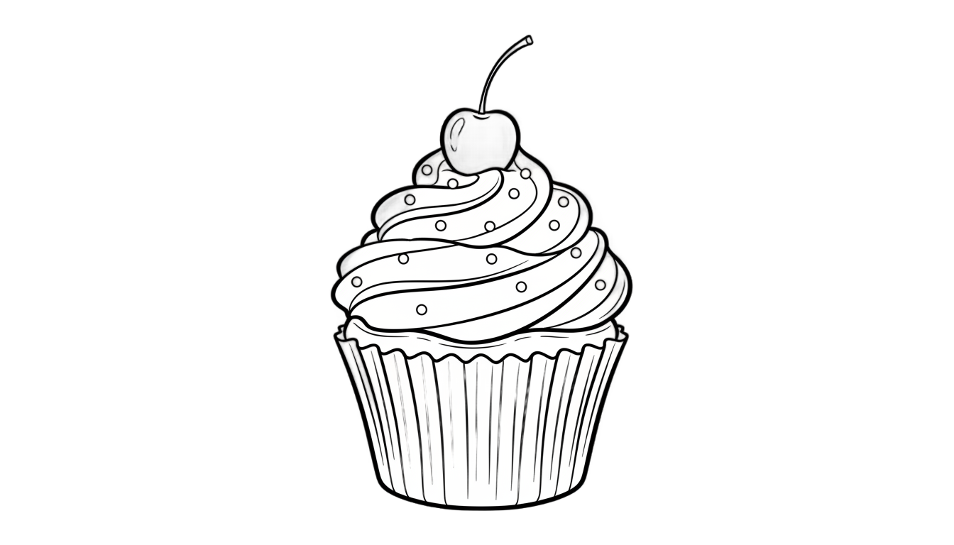 cupcake clipart black and white png PNG transparent background