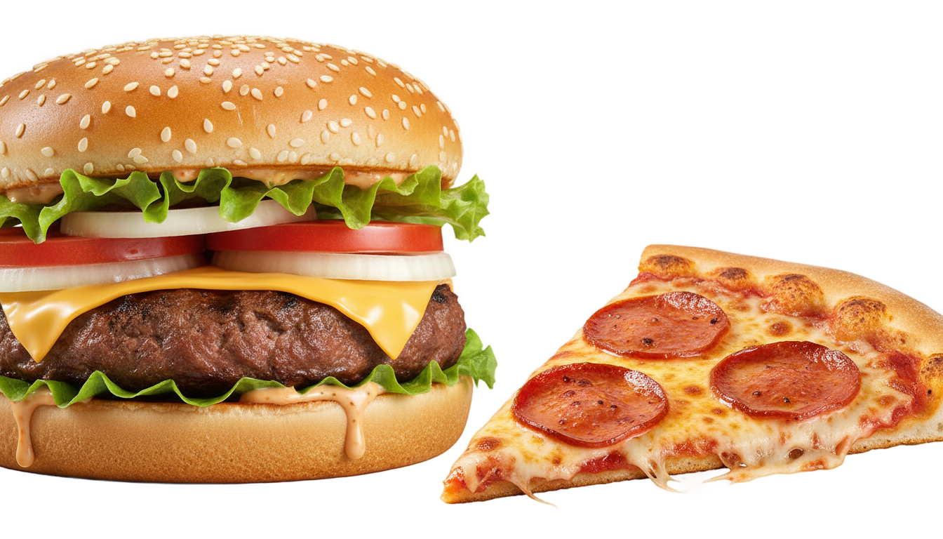 pizza and burger png PNG transparent background