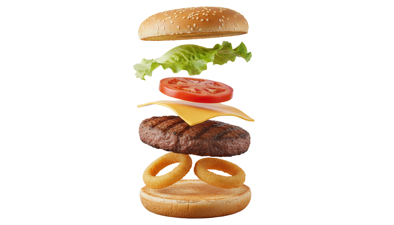 burger ingredients png PNG transparent background