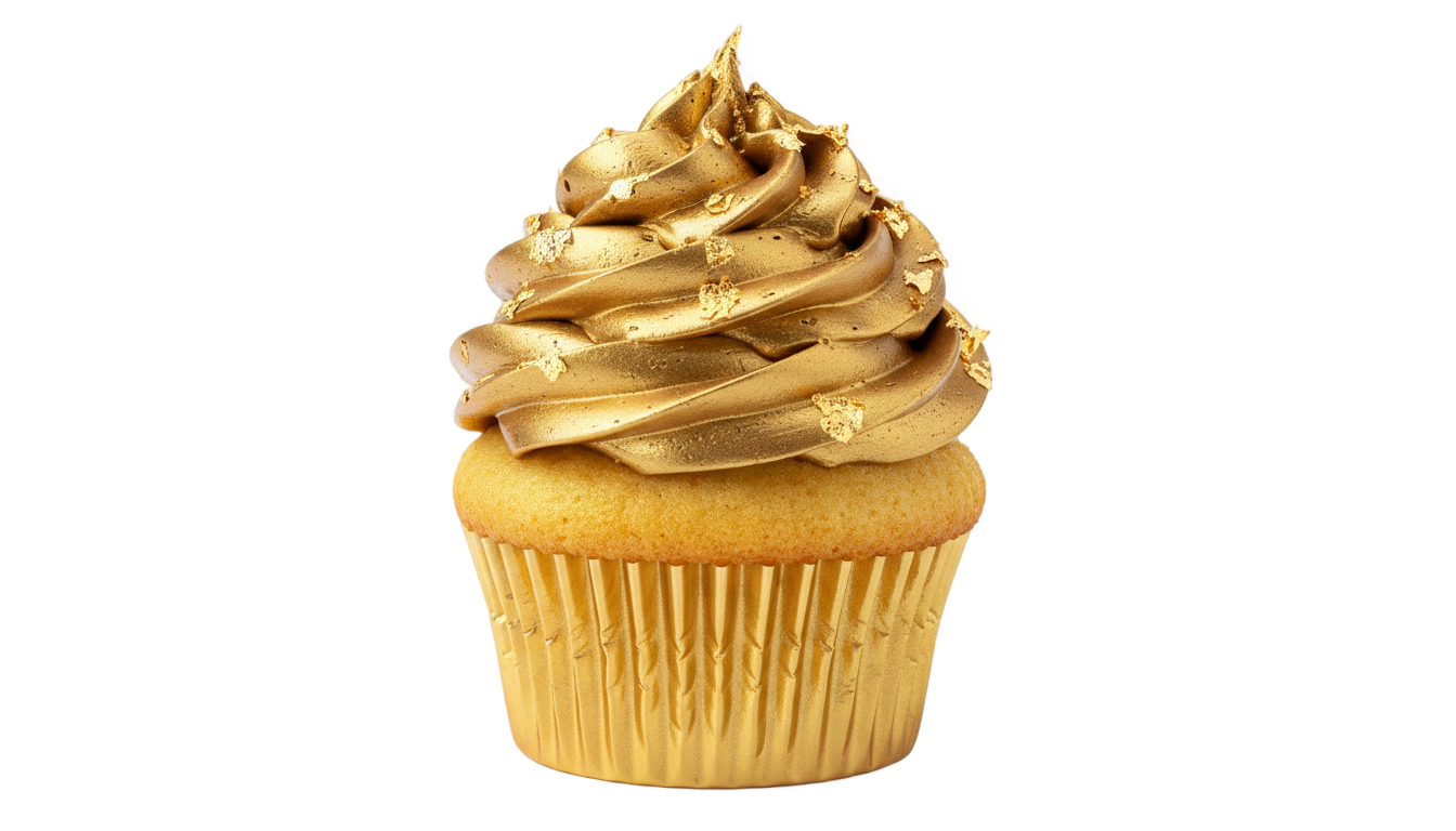 gold cupcake png PNG transparent background