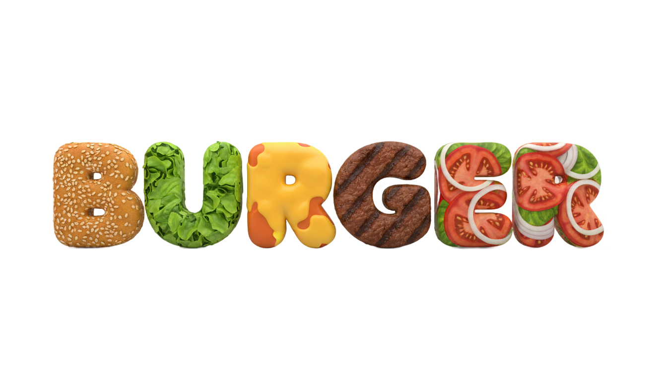 burger text png PNG transparent background