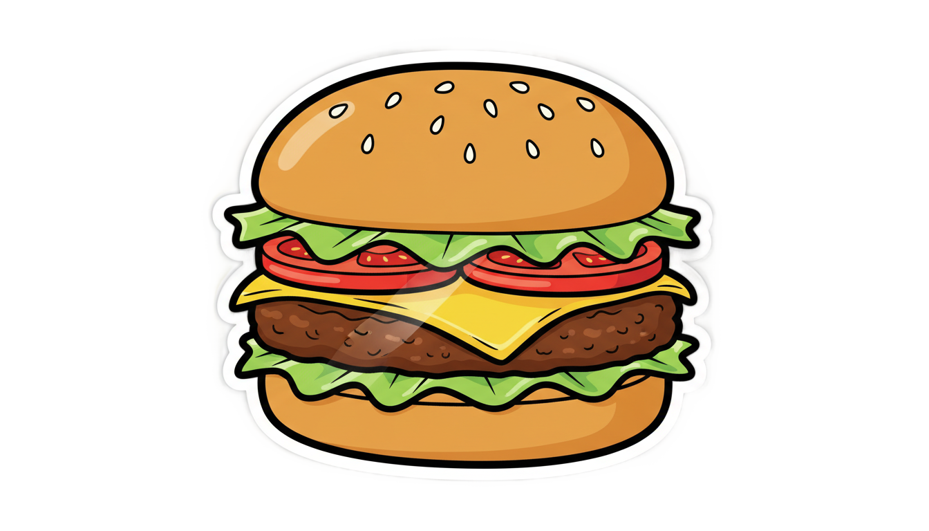 burger sticker png PNG transparent background