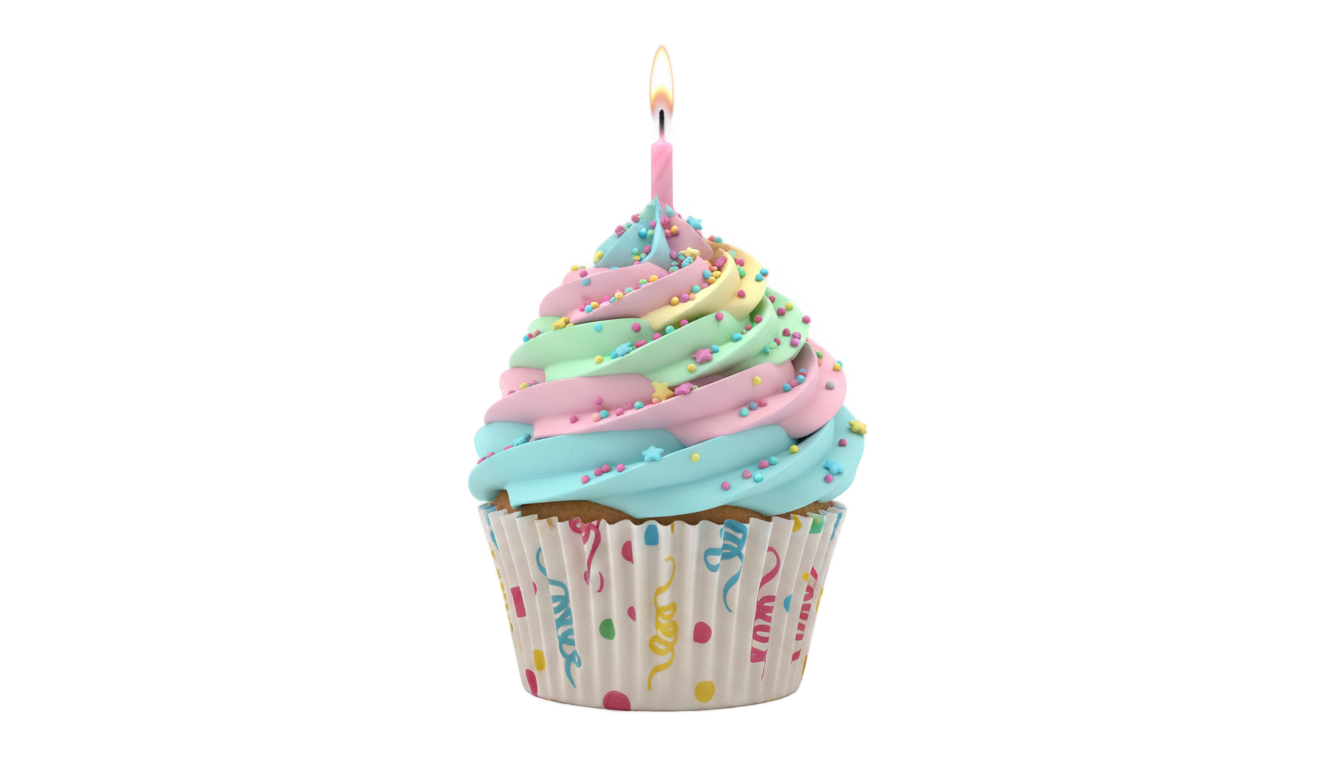 happy birthday cupcake png PNG transparent background