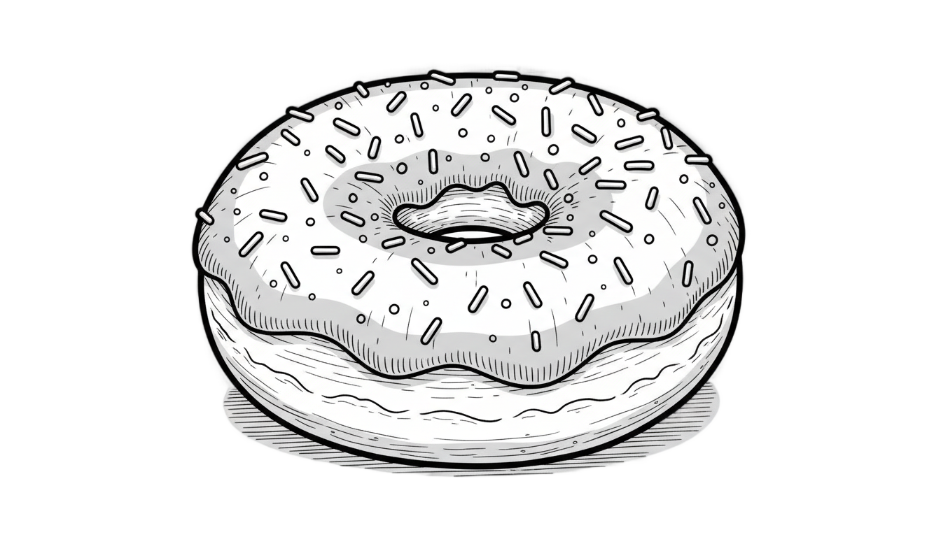 donut png black and white PNG transparent background