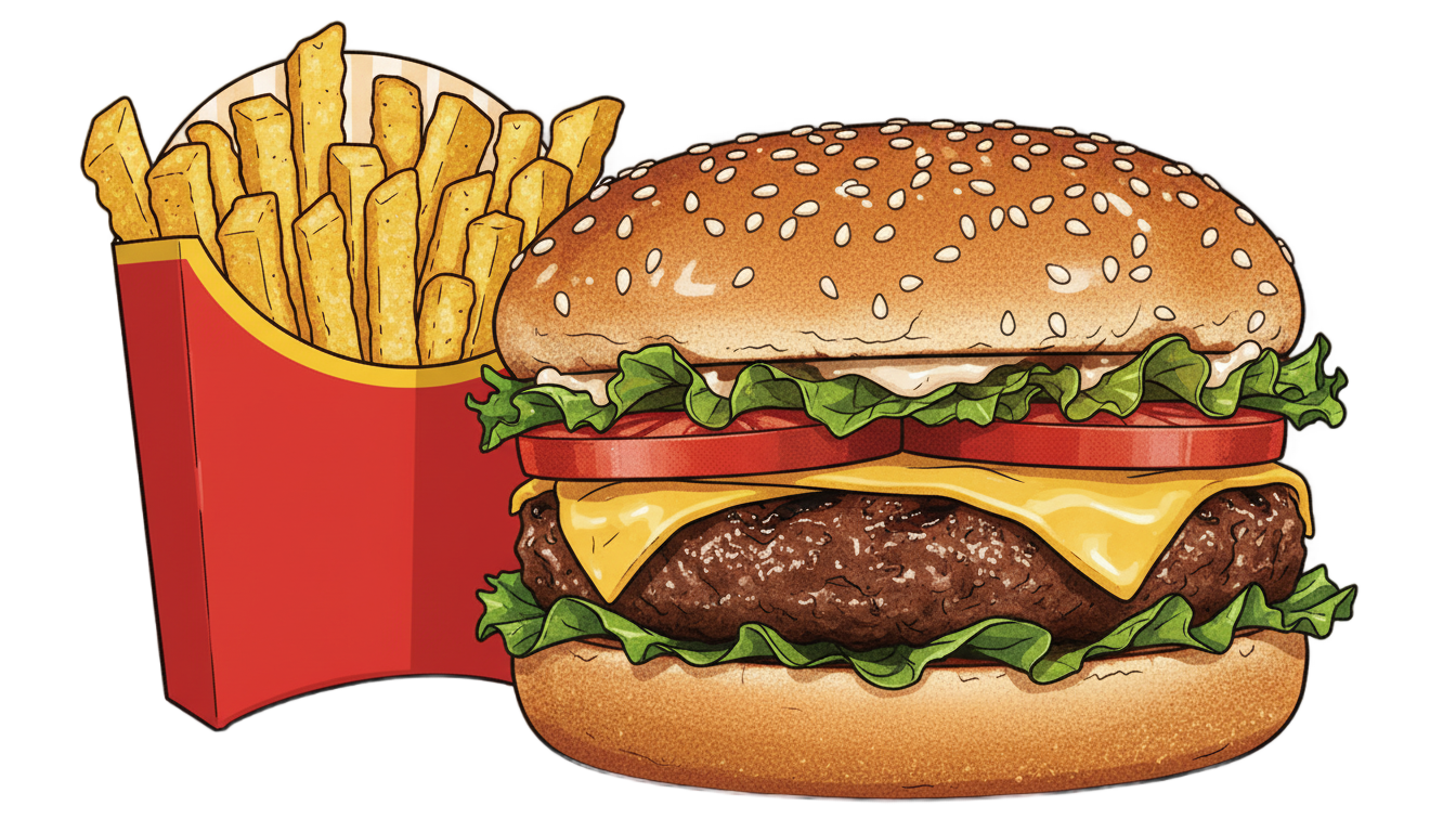 burger and fries clipart png PNG transparent background