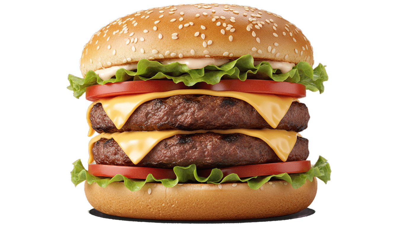 double beef burger png PNG transparent background