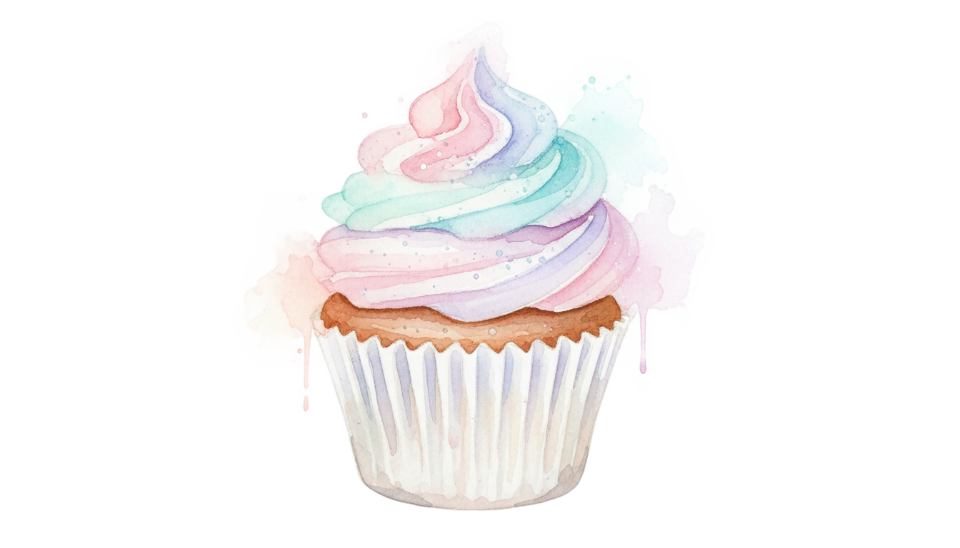 watercolor cupcake png PNG transparent background