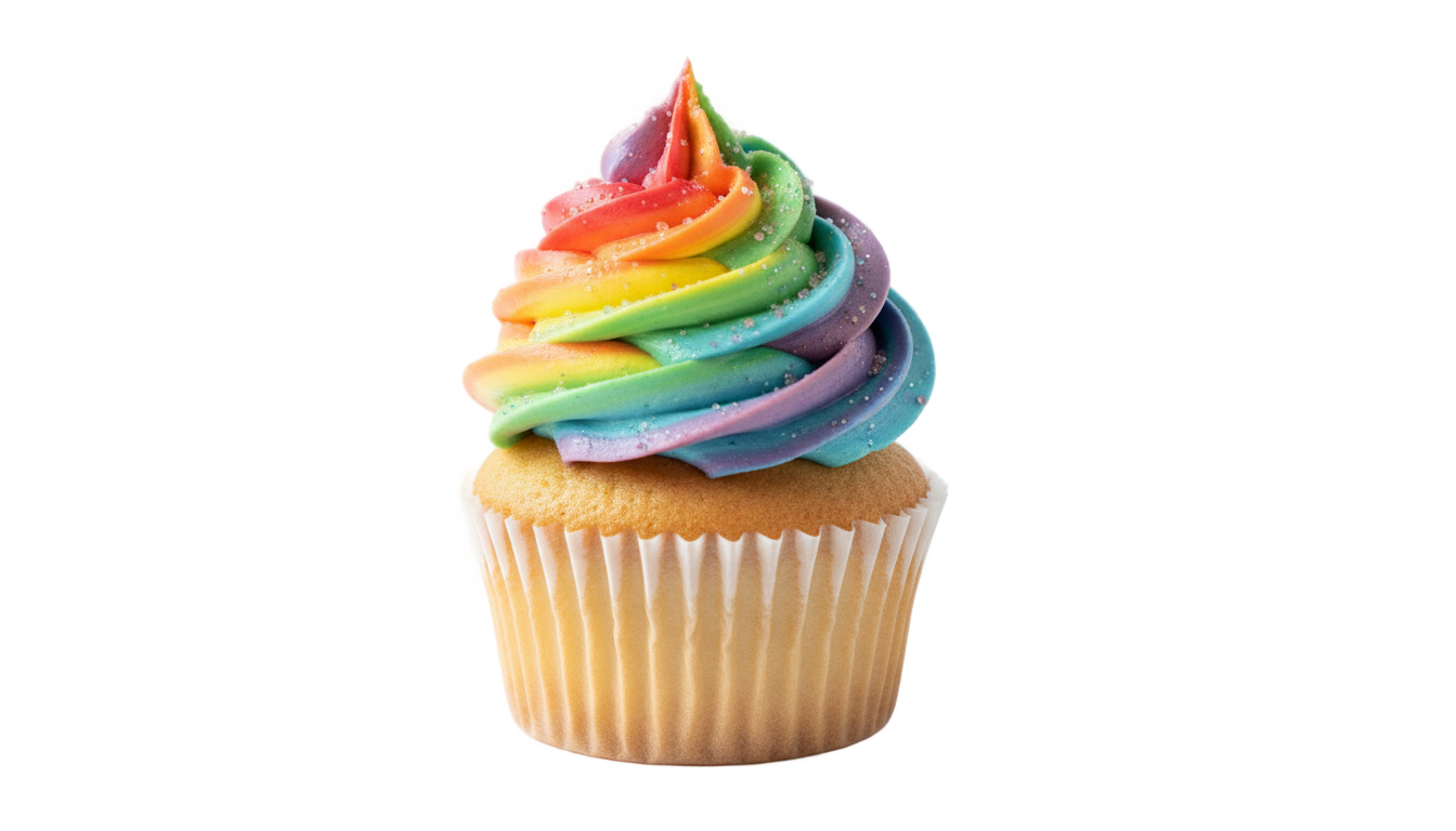 rainbow cupcake png PNG transparent background