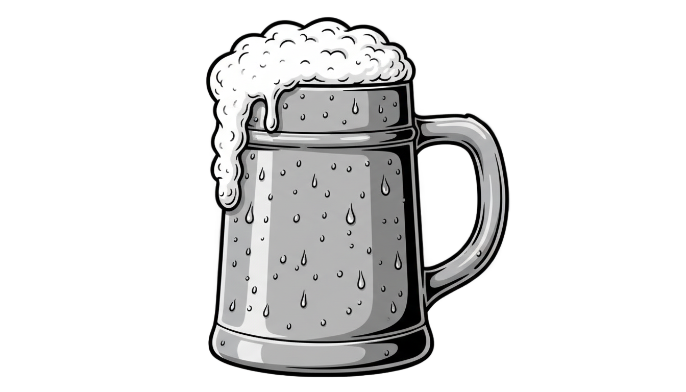 beer mug png black and white PNG transparent background