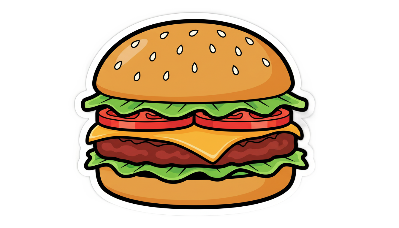 burger sticker png PNG transparent background
