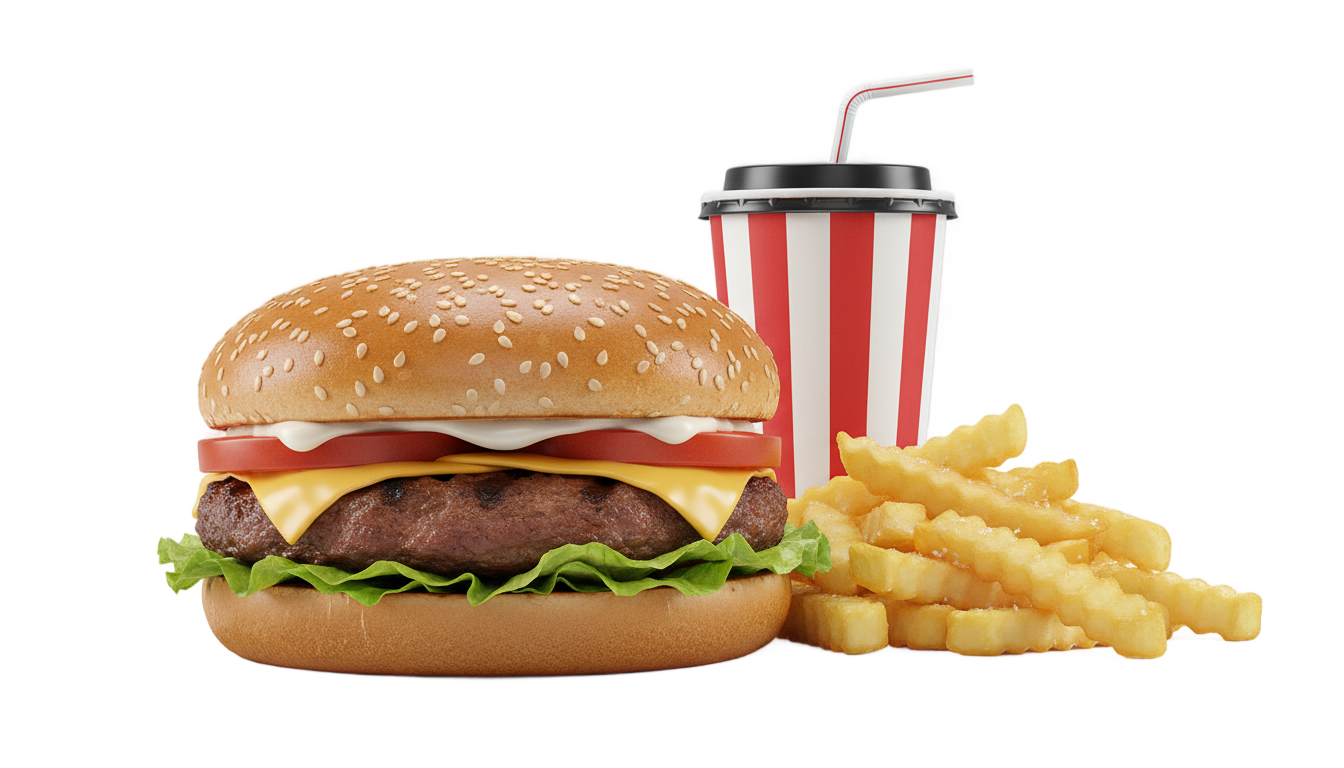 burger meal png PNG transparent background