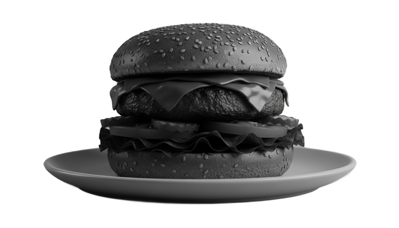burger png black PNG transparent background