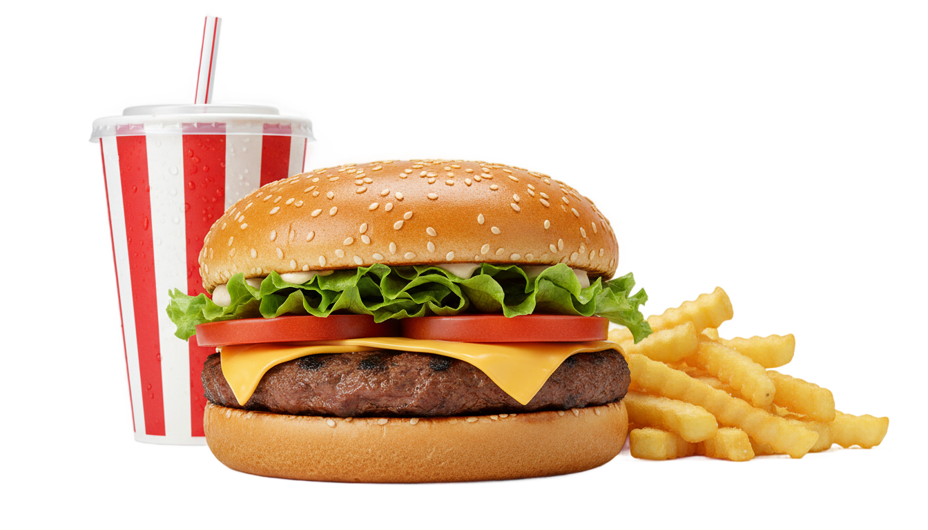 burger meal png PNG transparent background