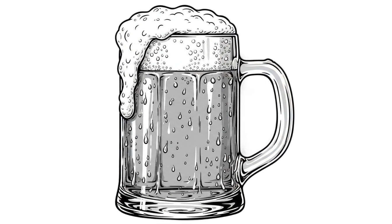 beer mug png black and white PNG transparent background