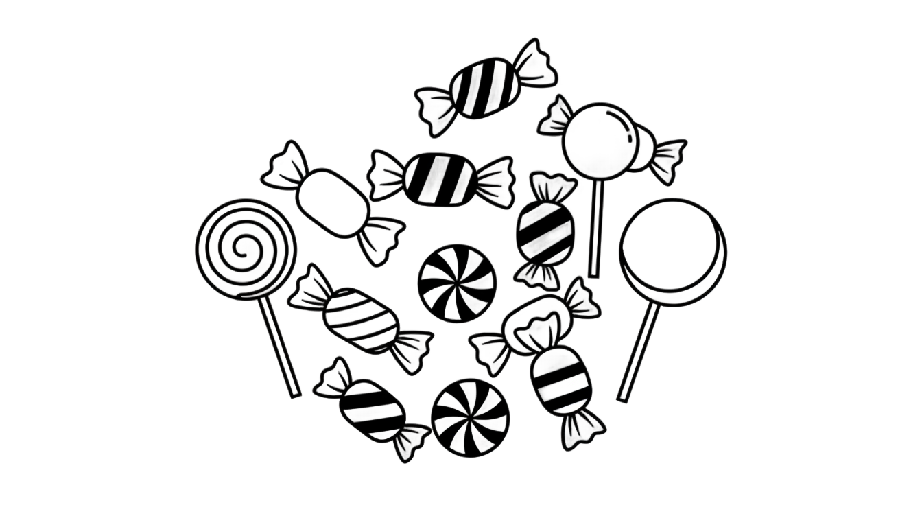 candy clipart black and white png PNG transparent background