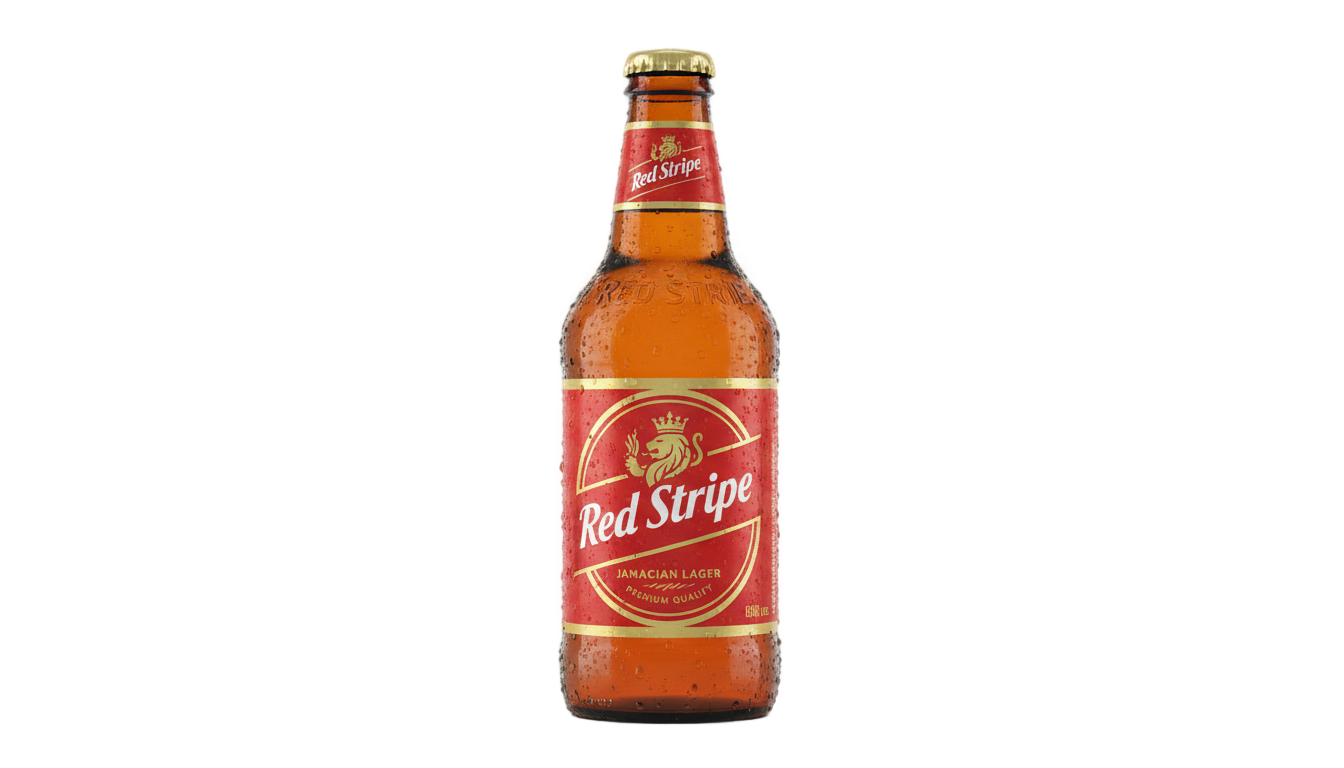 red stripe beer png PNG transparent background