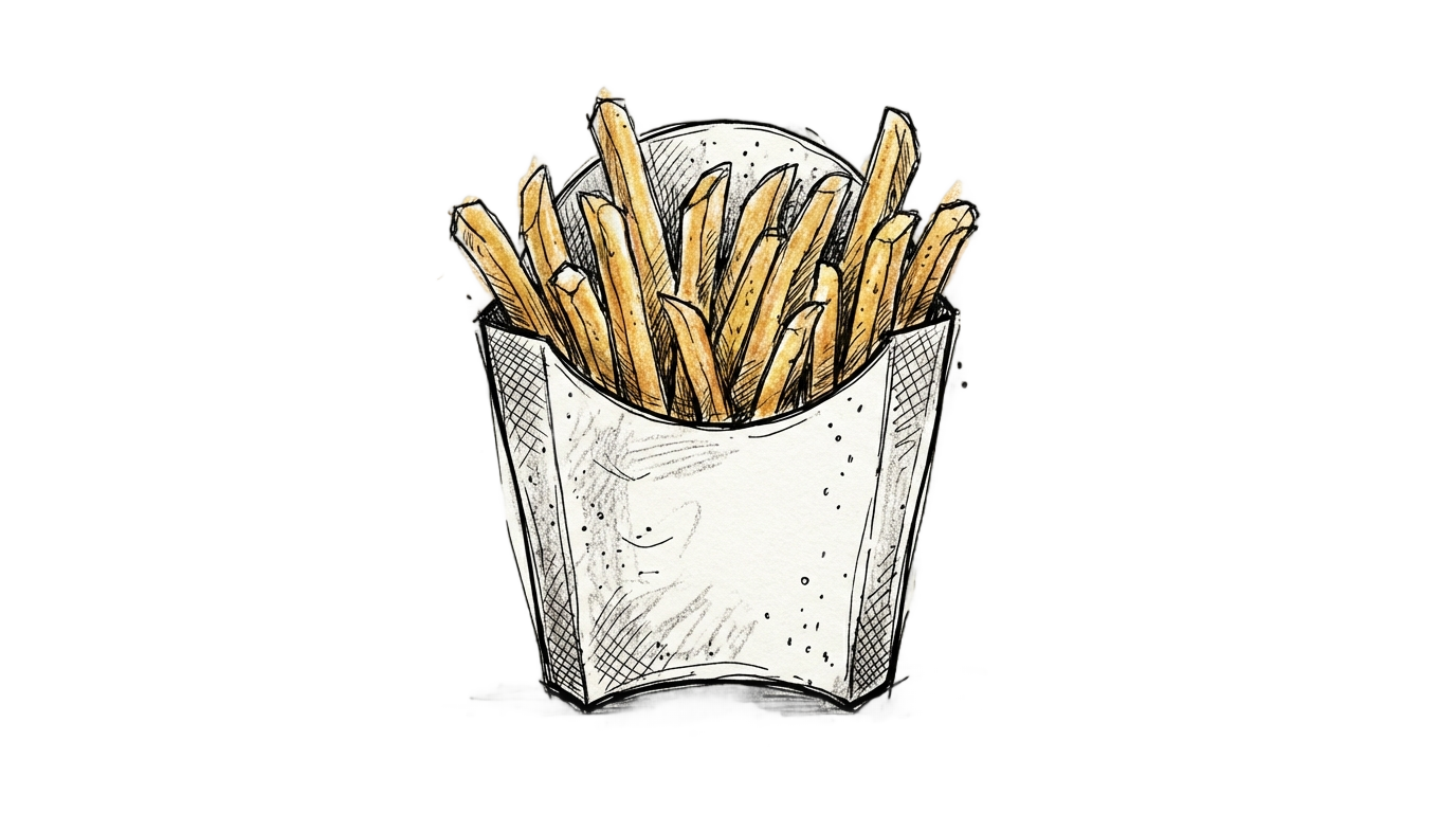 french fries sketch png PNG transparent background