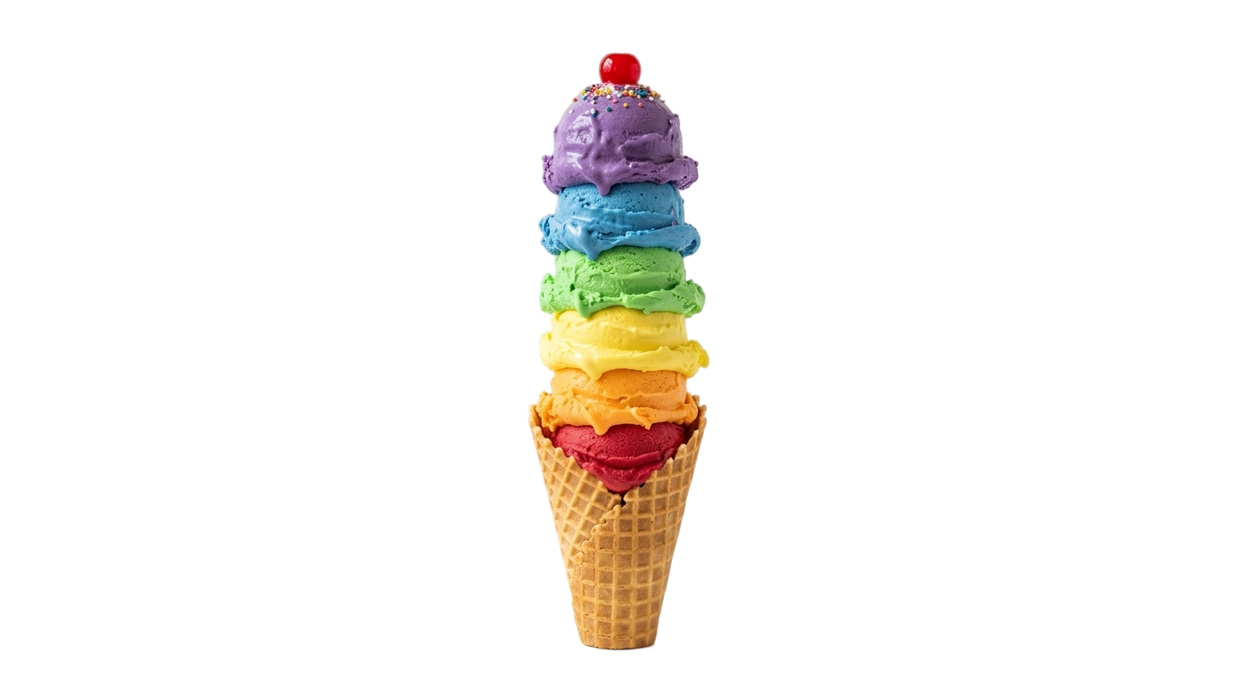 rainbow ice cream png PNG transparent background